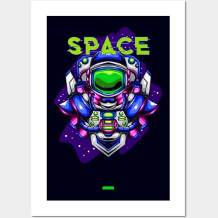 Space Time  Robot Astronaut Posters and Art